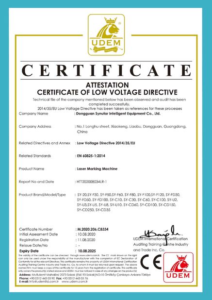 Κίνα Dongguan Synutar Intelligent Equipment Co., Ltd. Πιστοποιήσεις