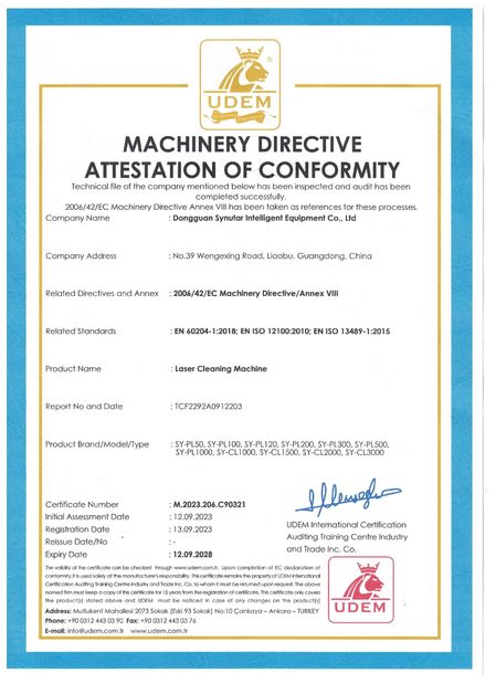 Κίνα Dongguan Synutar Intelligent Equipment Co., Ltd. Πιστοποιήσεις